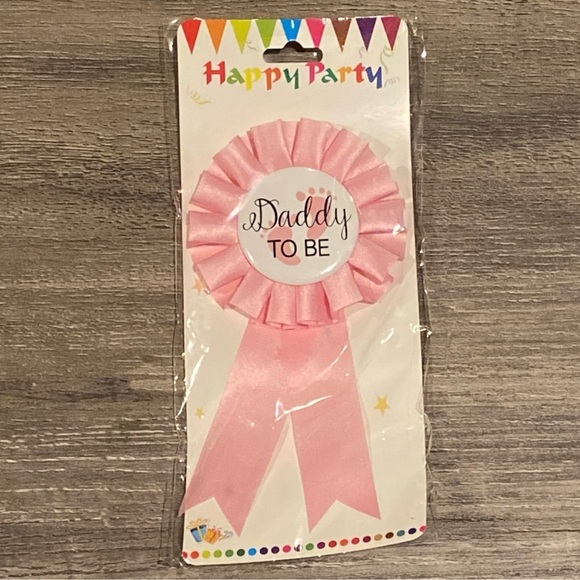 Mommy & Daddy To Be ribbon pins for girl (pink) - Picture 3 of 9